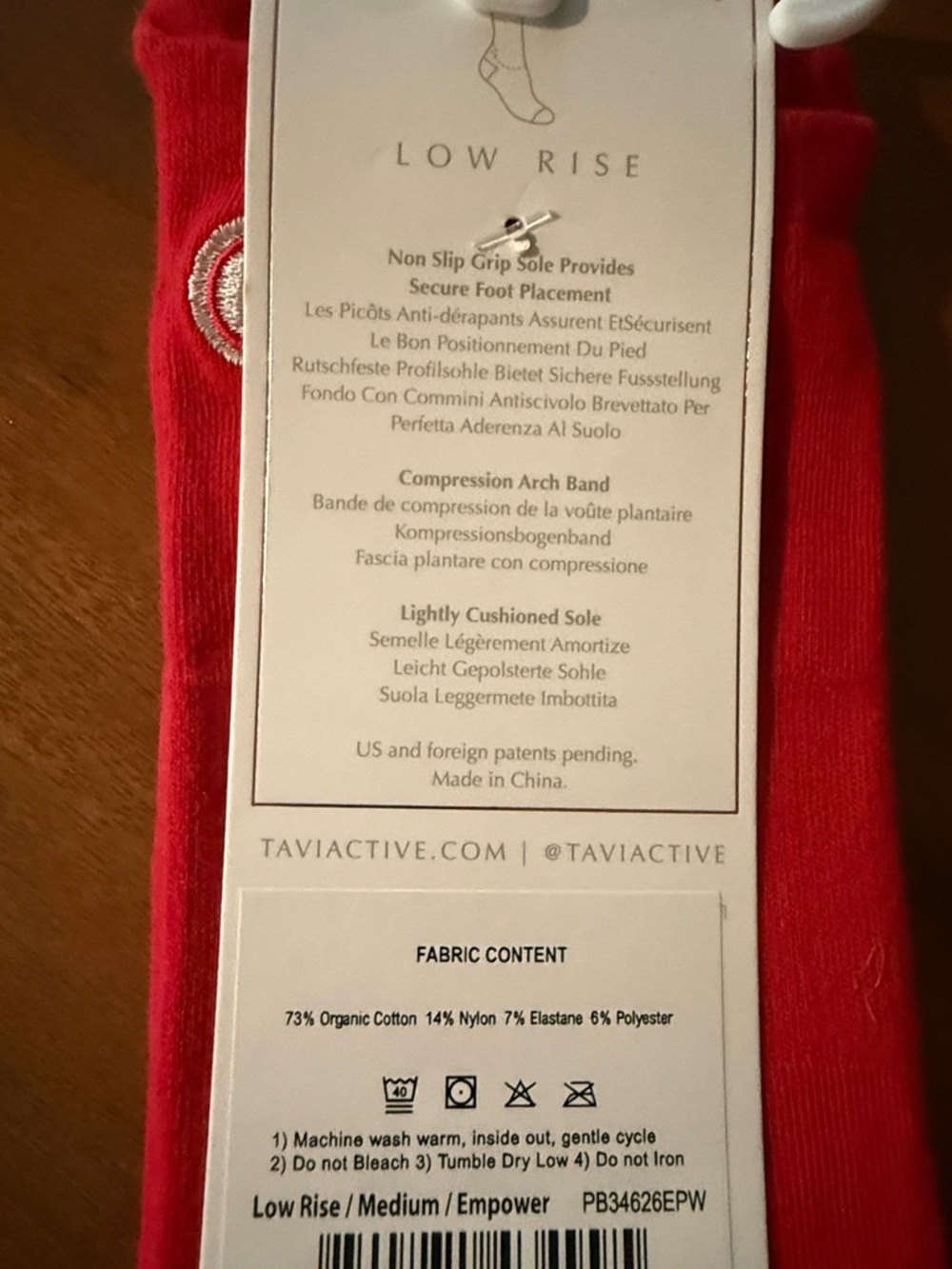 Pure Barre Red Low-Rise Grip Socks - EMPOWER Accent - Picture 4 of 4